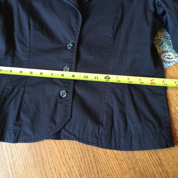 RANK Vintage Black Band Style Jacket XL Retro Button Cotton Blend Rocker Blazer - Picture 12 of 13